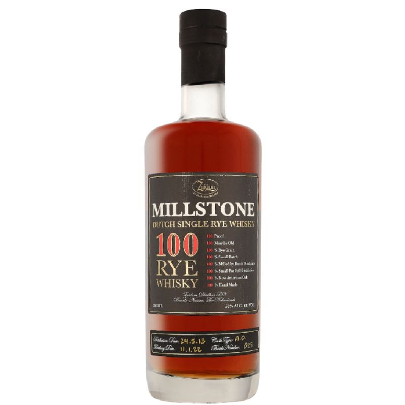 Zuidam Millstone 100 RYE Dutch Single Rye Whisky 70 cl 