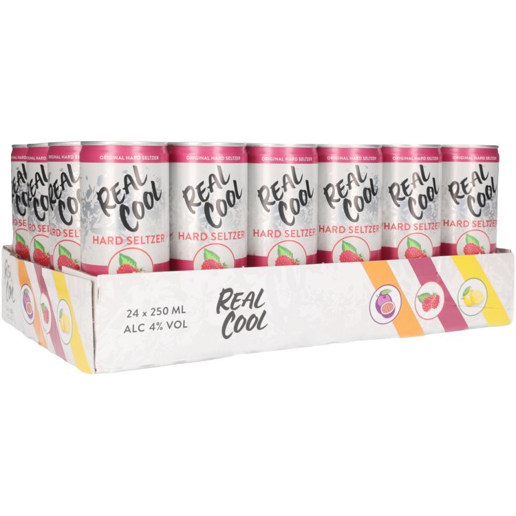 Real Cool Hard Seltzer Raspberry tray 24 x 25 cl
