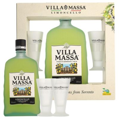 Villa Massa Limoncello + 2 glazen 70 cl