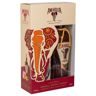 Amarula Cream met 2 originele glazen 70 cl