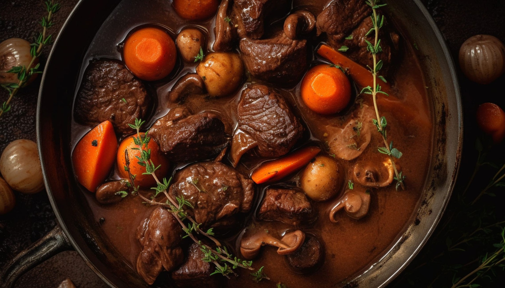 Wijn bij boeuf bourguignon